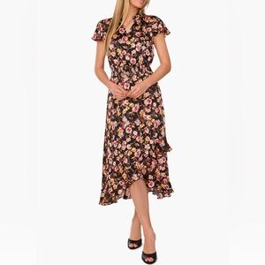 CeCe Floral Print Midi Dress NWT